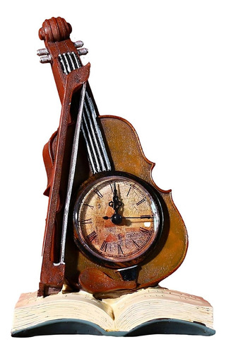 Reloj Digital Estético Con Decoración De Violín En Miniatura