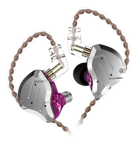 Audífonos In-ear Kz Zs10 Pro Morado Purple Sin Micrófono