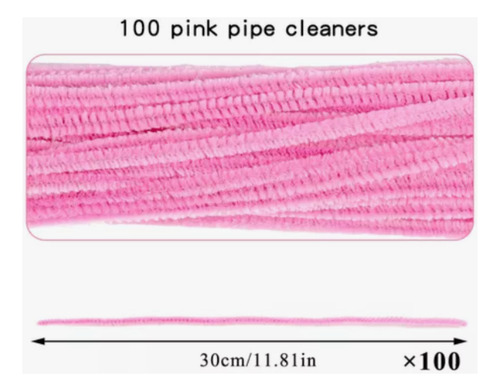 Limpiapipas Artesanías Manualidades Colores X 100 Unidades Rosa Claro