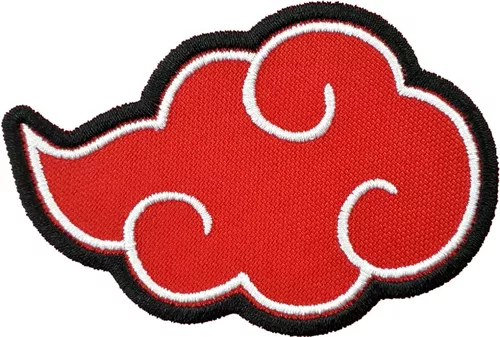 Patch Aplique Bordado Nuvem Naruto Akatsuki 4,5cm x 7cm