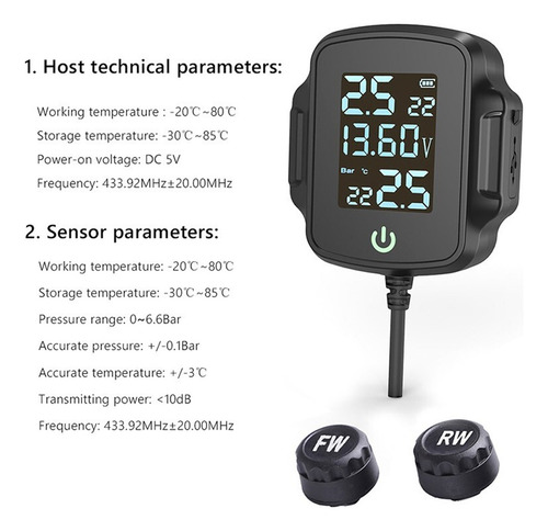 Motocicleta Tpms Sistema De Monitoreo De Presión .