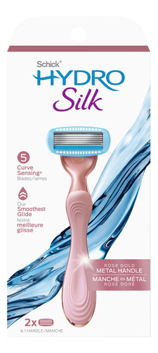 Schick Hydro Silk Maquinilla De Afeitar De Metal Oro Rosa Pa