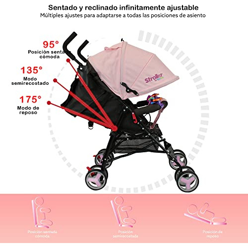 Kool Baby Carriola Para Bebé De Bastón Mod. Car-104 (rosa)