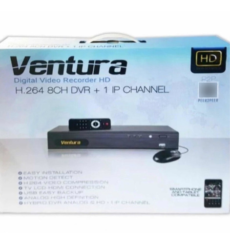 Dvr 8 Canales Hd Hibrido 720p H.264  8+1 Canal Ip | Ventura