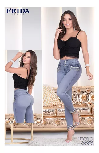 Jeans Corte Colombiano Mezclilla Suave Stretch Push Up U10
