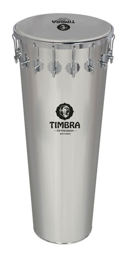 Imagem 1 de 1 de Timbal Timbra 14x90cm Alumínio Polido Com Aro Cromado (8261)