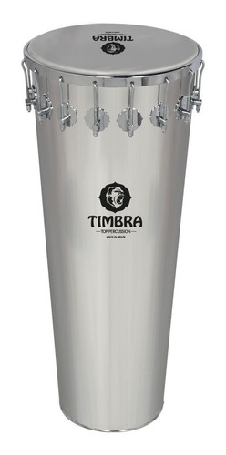 Timbal Timbra 14x90cm Alumínio Polido Com Aro Cromado (8261)