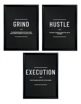 Comprar Set 3 Pzas Poster Fotografico 45x30 Motivacion Palabras Bn
