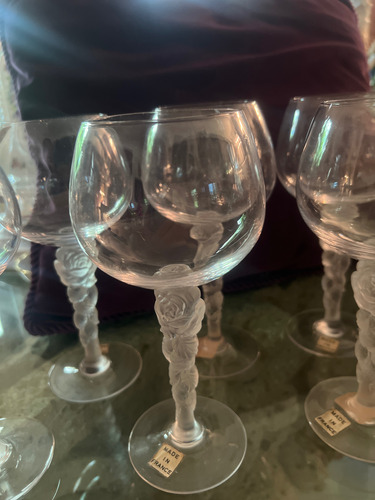 Copas Usadas Agua, Lalique 18 Cm Alto X 6.5 Cm Diám (Usado)