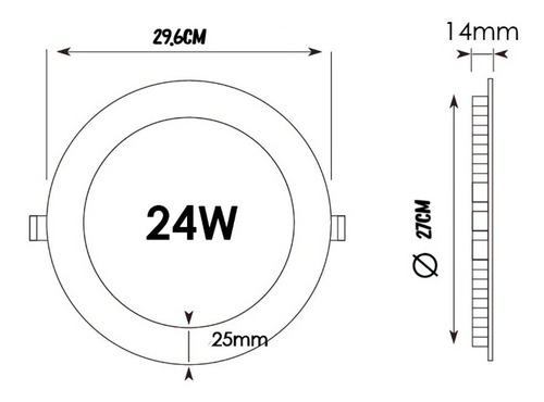 Imagen 6 de 6 de Panel Led 24w De Incrustar 100% Aluminio Sin Aleaciones