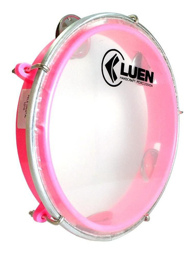 Pandeiro Luen 8 Junior Aro Abs Rosa Pele Cristal