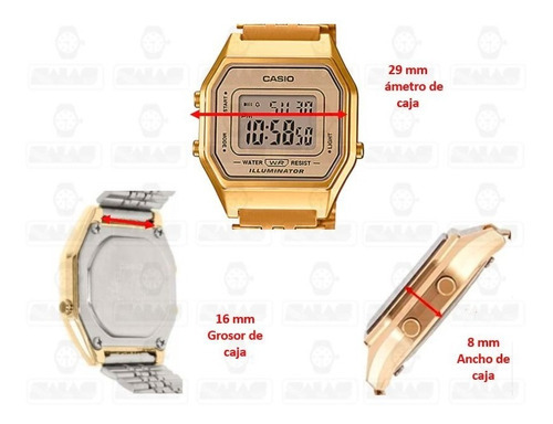 Reloj Casio La680 Flores Mujer Dorado Retro Full Dorado Dorado Dorado