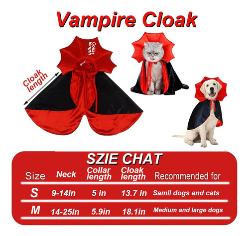 Disfraz De Capa De Vampiro For Perro, Gato, For Perros