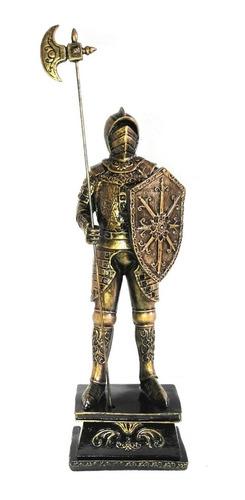 Escultura De Soldado Medieval/ Custodio - Armadura, Alabarda