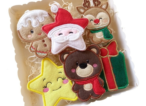 Adornos Navideños Vintage Kawaii Pack X 6 Navidad