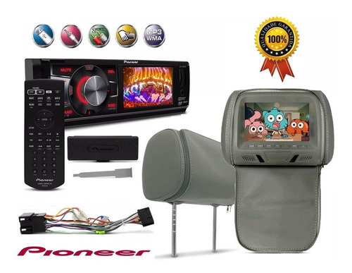 Dvd Player Pioneer Gm Corsa Rca Usb Aux Encosto De Cabeca