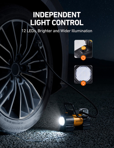 Astroai Inflador De Neumáticos Compresor De Aire Portátil 12v Color Amarillo Fase Eléctrica Monofásica Frecuencia 150 Psi Compresor De Llantas, Compresor De Aire,ibomba De Aire Para Carro Amarillo