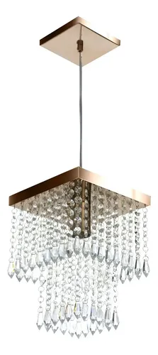 Lustre Pendente De Cristal Acrilico Marrycrilic Cobre