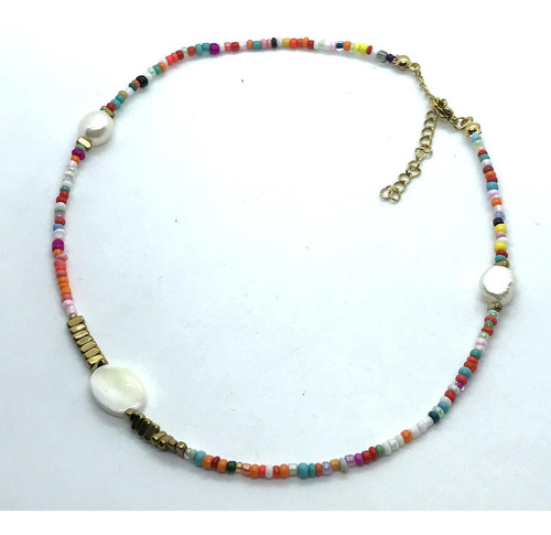 Imagen 1 de 1 de 3 Perlas - Collar Gargantilla De Cuentas Miyuki Con Perlas