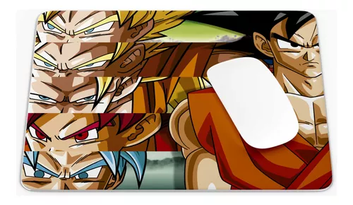 Mousepad Dragon Ball Anime Desenho Goku Gohan Super Saiyajin Esferas do  Dragão personalizado com apoio