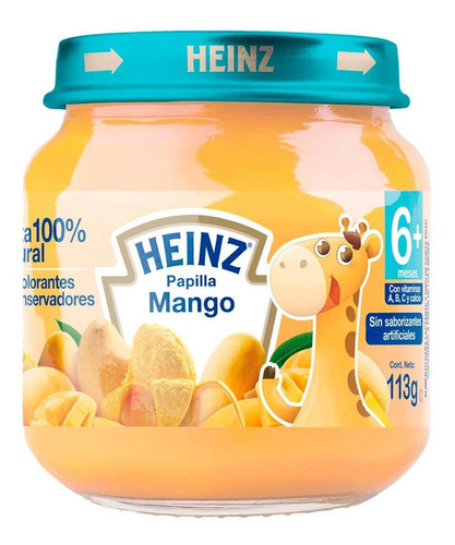 Papilla para Bebé Heinz Mango Frasco de Vidrio 113g
