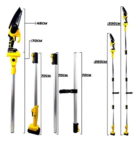 Motosserra A Bateria 30v Com Cabo Extensor 3 Metros Podadora