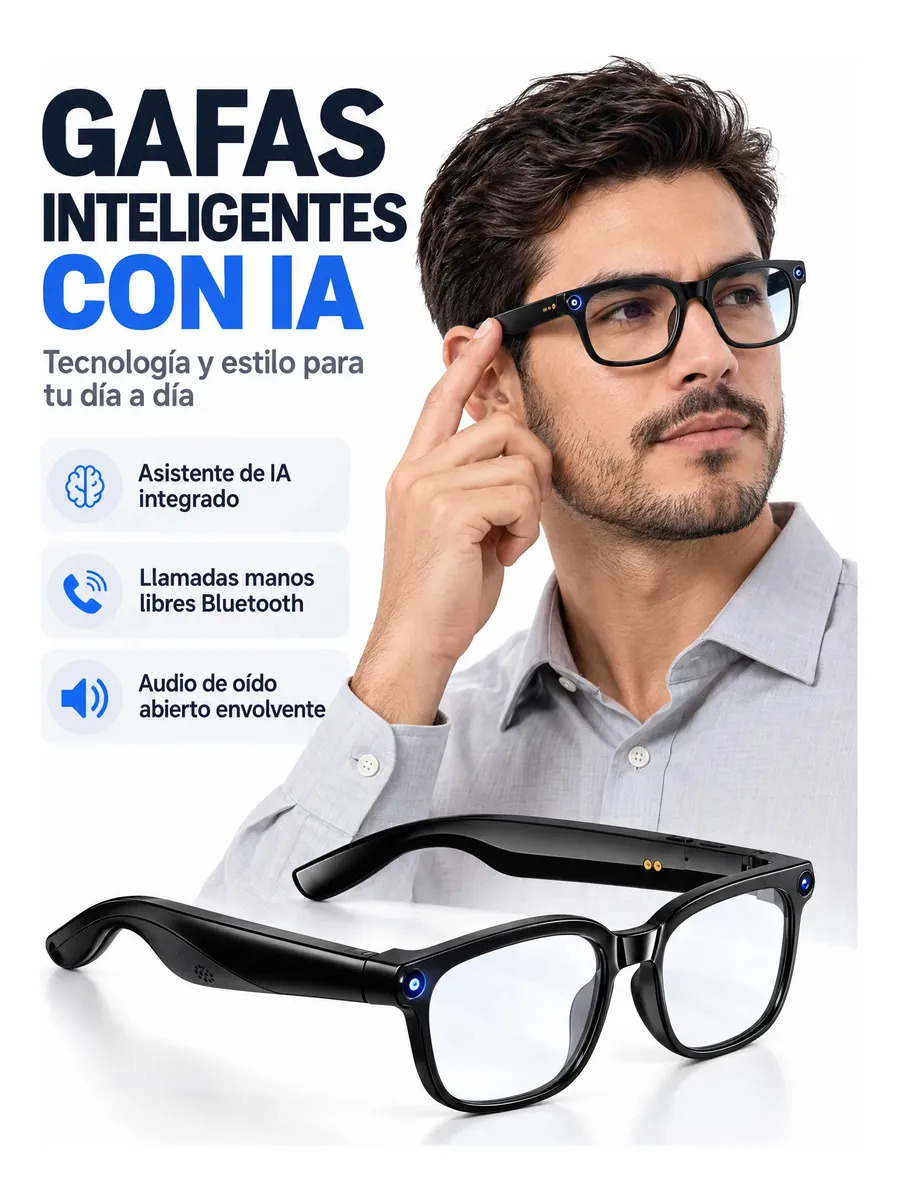 Gafas Inteligentes Cámara 8mp Ia Y Traducción Instantánea