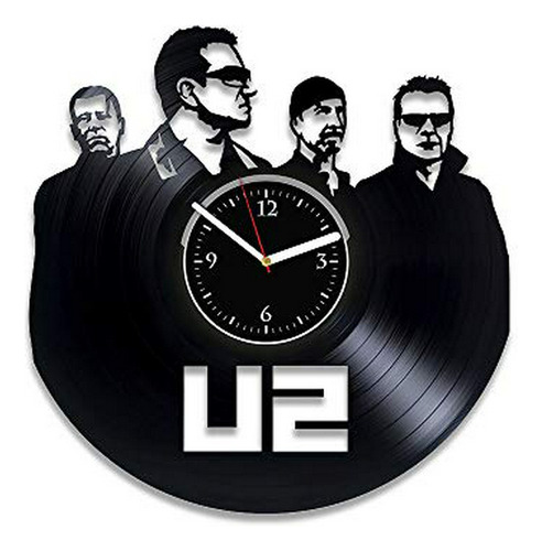 Reloj De Pared - Reloj Banda De Rock Arte De Vinilo U2 Reloj