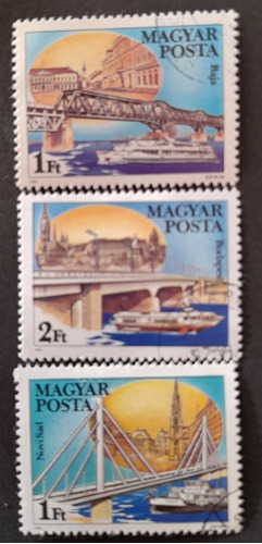 Sello Postal - Hungría - Puentes Sobre El Danubio 1985