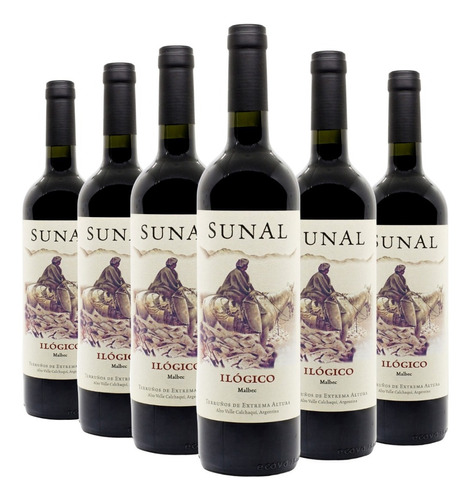 Vino Sunal Ilógico Malbec Caja X 6 X 750ml.