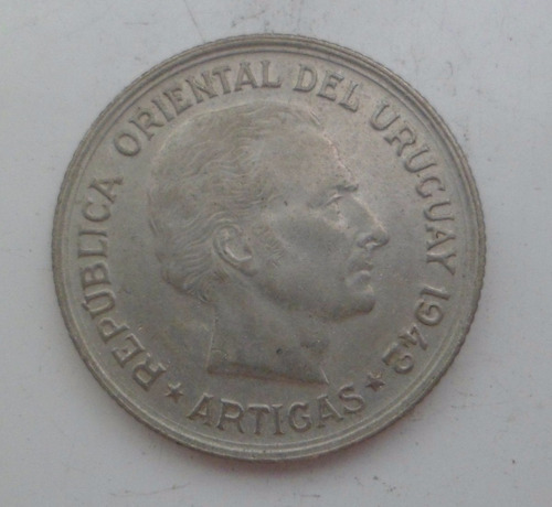 Jm* Uruguay Puma Plata 1 Peso 1942 - 1