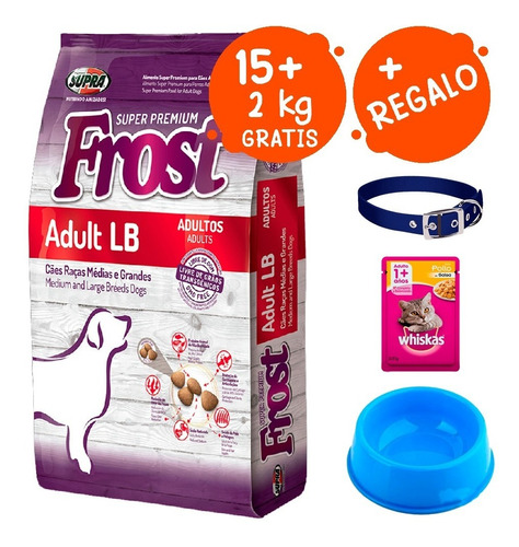 Alimento Frost Adult Lb 15 Kg + 2kg Gratis + Regalos