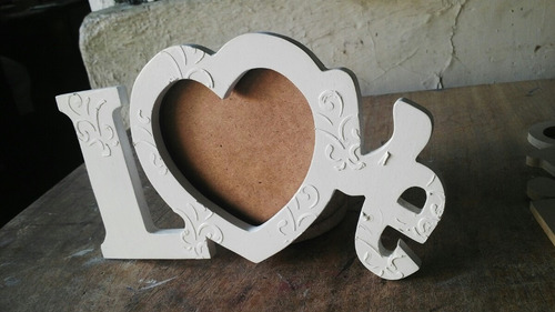 Bellos Portaretratos Love Elaborados En Mdf Crudos