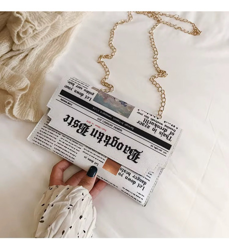 Cartera De Fiesta Tipo Sobre Casual Estilo Diario Blanco Diario Dorado Dorado