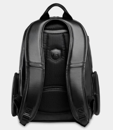 Imagem 2 de 7 de Mochila De Couro Nordweg Nw072b Italiano Preto Para Notebook