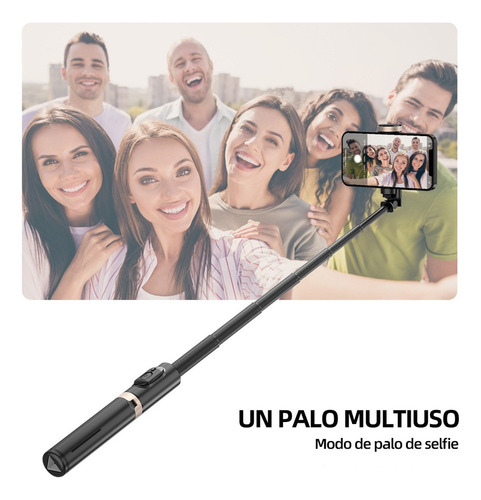 . Palo Tripie Selfie Stick Con Control Remoto Bluetooth