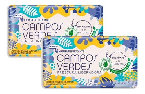 Jabón De Tocador Campos Verdes Frescura 120g Pack X2u