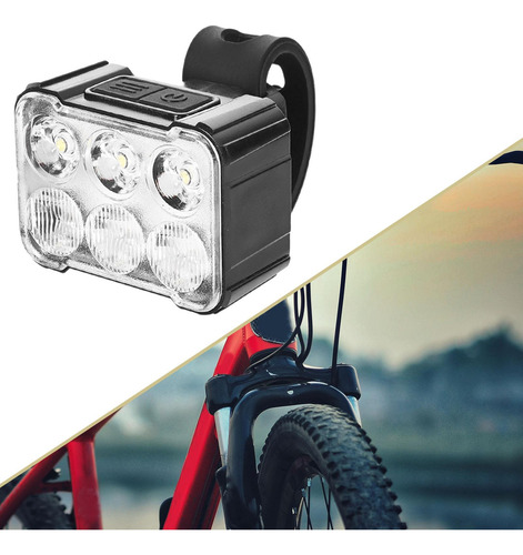 Luz Led Para Bicicleta, Luz 6 Cuentas De Lámpara Luz Blanca