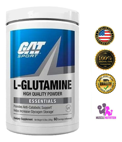 L Glutamina Gat Sport 300 Gr 60 Serv Registro Sanitario 