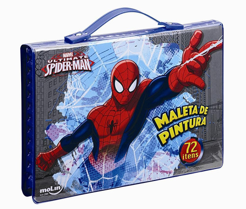 Maleta De Pintura Molin Spiderman Com 72 Peças Sortida