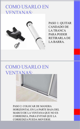Barras De Seguridad Puertas Y Ventanas Con Gomas