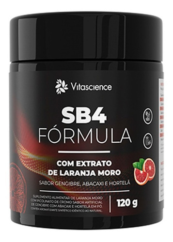 Suplemento em pó Vitascience  Termogénico SB4 fibra SB4 sabor  gengibre e abacaxi e hortelã em pote de 120g