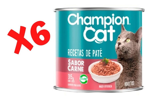 6 Latas Champion Cat Adulto Carne