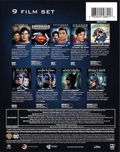 Batman / Superman 9 Film  Box Blu-ray