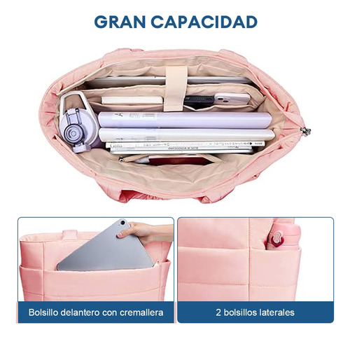 Bolsa Tote Bag Mujer Con Cierre,adecuado Para El Trabajo Dia
