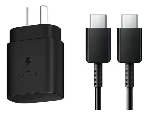 Cargador Samsung S23 S23 Fe Original Carga Ultra Rápida 25w Negro
