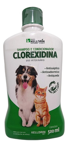 Shampoo Clorexidina 500 Ml P/ Tratamento De Dermatite