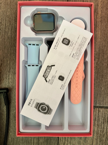 Smart Watch Mini Pantalla Hd Para Mujer Correas Para Iphone Rosa Milanese Rosa Plata.negro