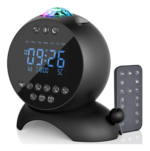 Doquo Reloj Despertador Digital Con Altavoz Bluetooth, Proye
