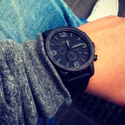 Relógio Fossil Masculino Jr1354 Analogic Chronograph Leather